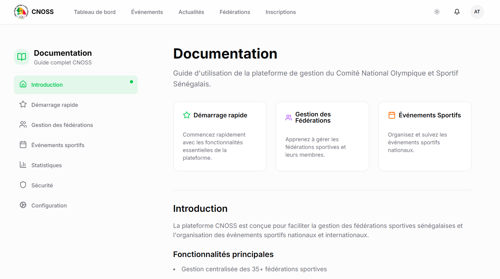 CNOSS Platform Dashboard